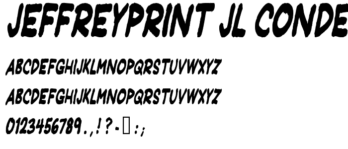 JeffreyPrint JL Condensed Italic font